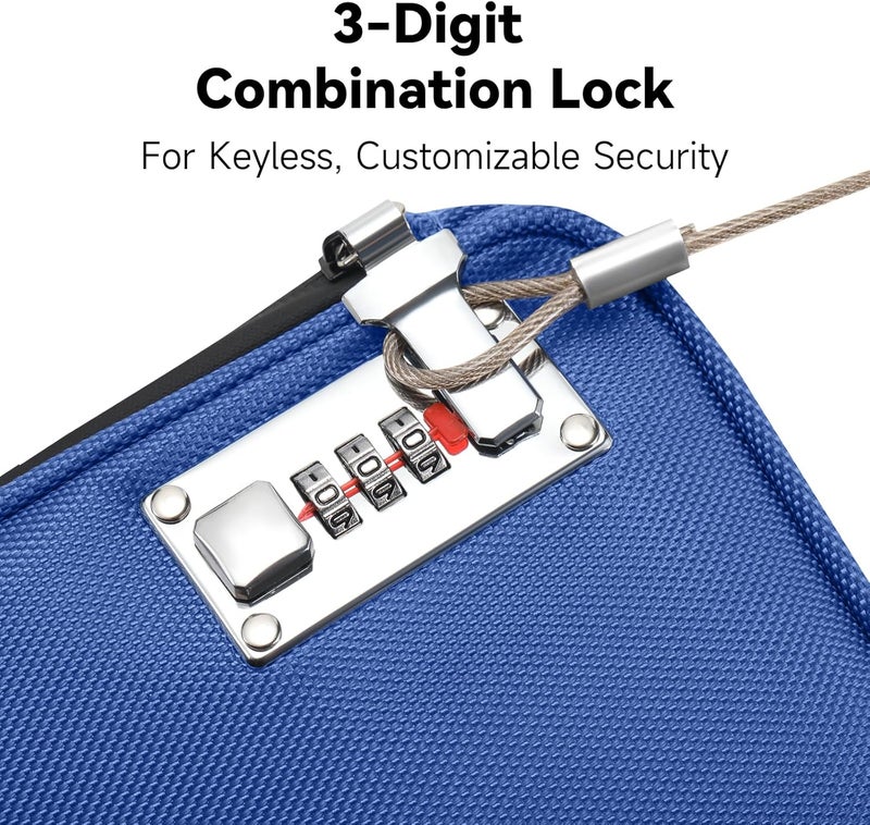 KOSMCCO Anti-Theft Locking Beach Bag, 9x7.5-inch Portable Beach Safe for Securing Your Valuables and Phone – Blue - Image 4